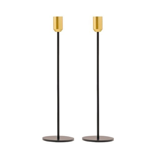Tall Candlesticks-Black & Gold 13"