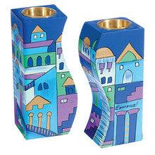 Blue Jerusalem Fitted Candlesticks