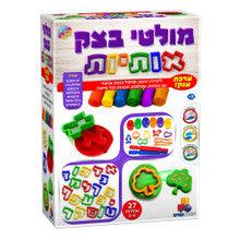 Isratoys Hebrew Alef Bet Playdough Set+Shapes מלטי בצק אותיות