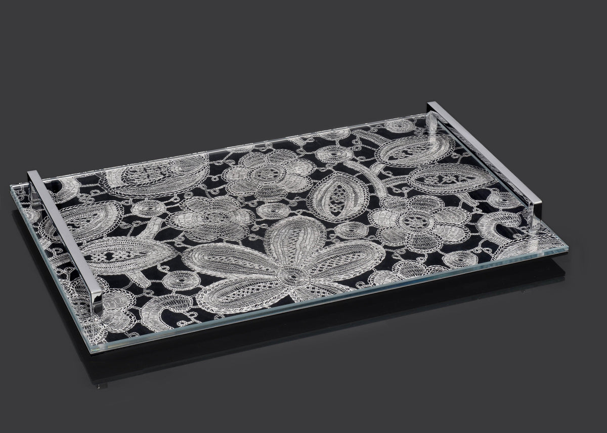 White Lace Serving challah board