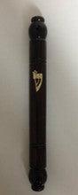 Dark Wood Round Mezuzah Case 15cm