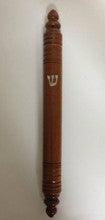 Dark Wood Round Mezuzah Case 24cm