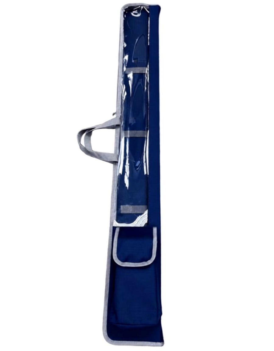 Fabric Lulav Holder with Shoulder Strap and Esrog Pouch 47" Navy Blue with Gray Trim