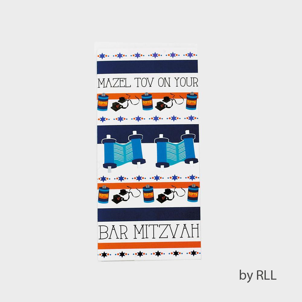 BAR MITZVAH WALLET CARD, 3.5"x7", FOIL ACCENTS