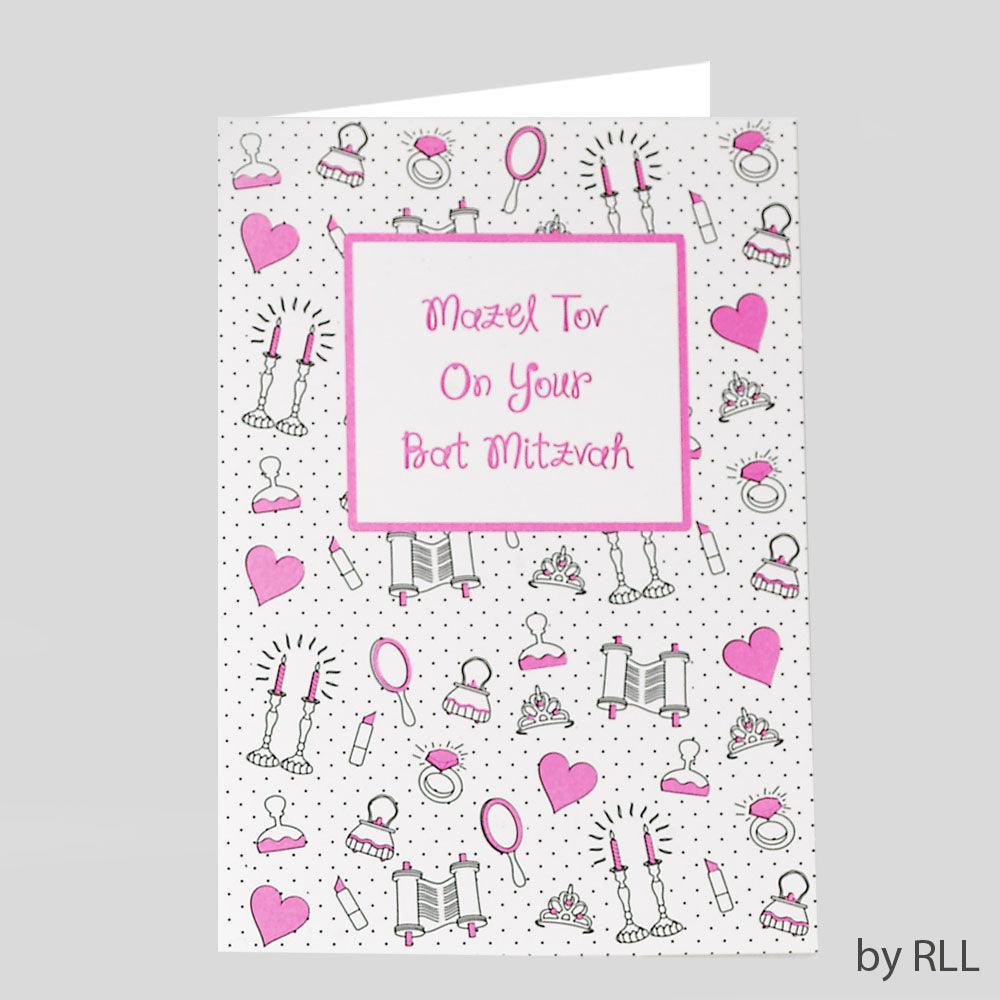 BAT MITZVAH COUNTER CARD, 5"x7", FOIL ACCENTS