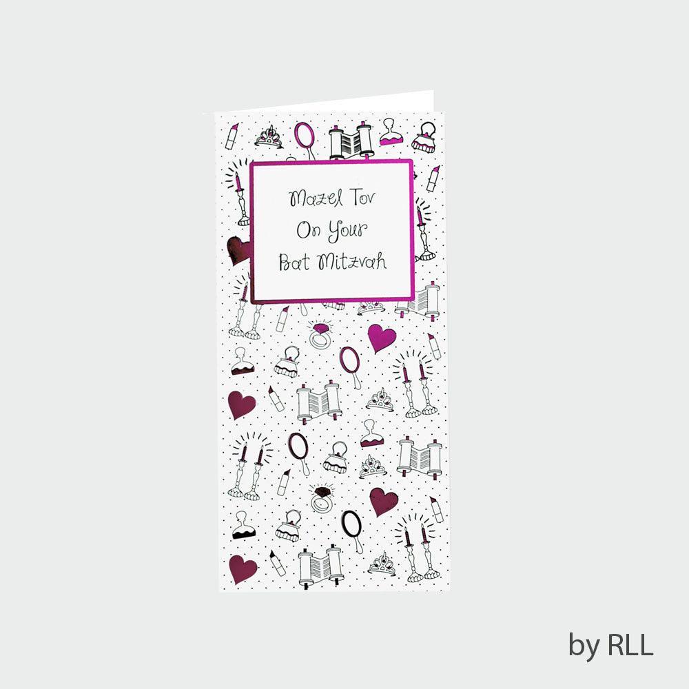 BAT MITZVAH COUNTER CARD, 3.5"x7", FOIL ACCENTS