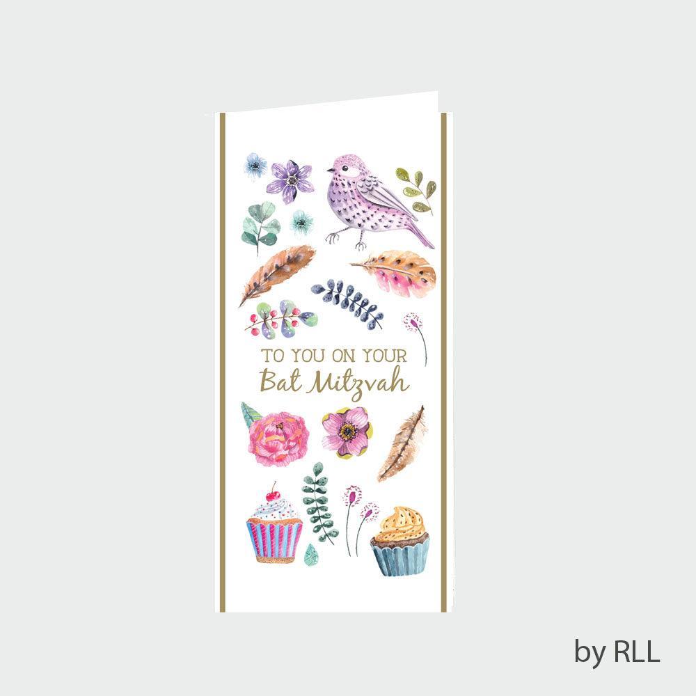 BAT MITZVAH COUNTER CARD, 3.5"x7", FOIL ACCENTS