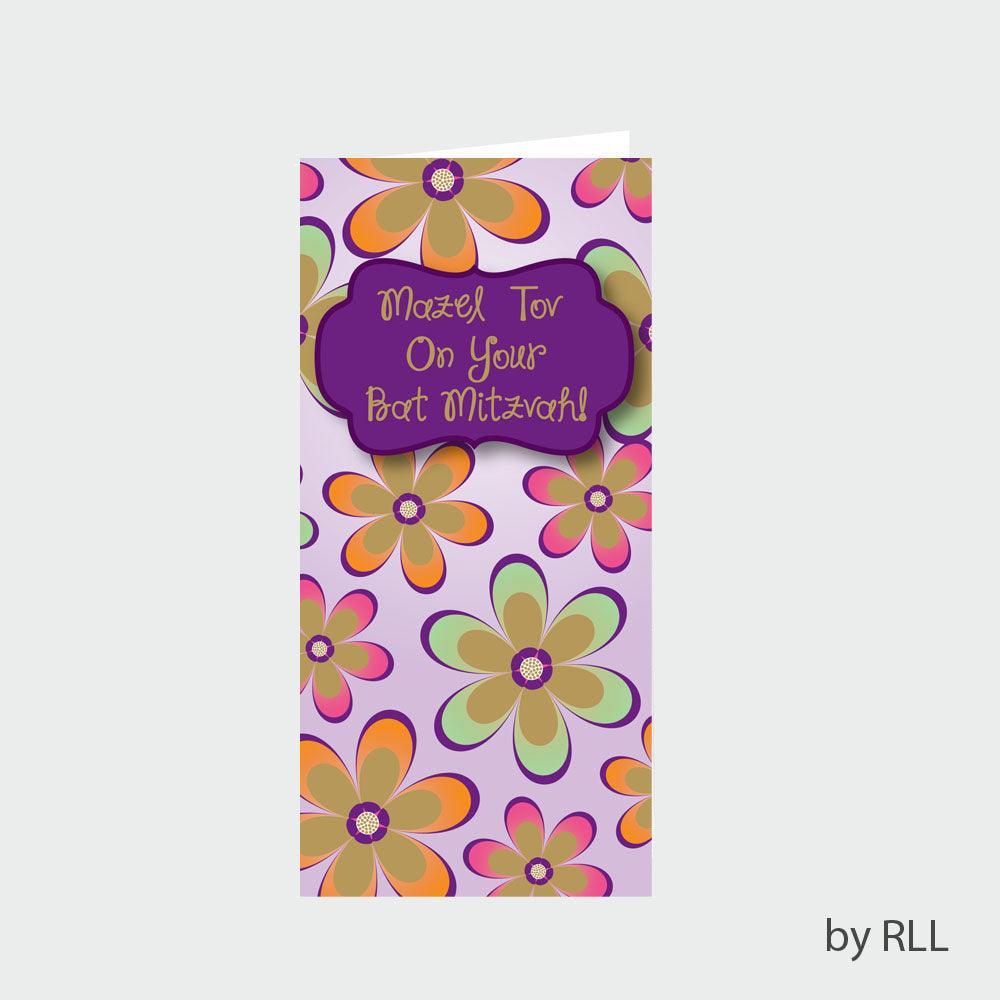 BAT MITZVAH COUNTER CARD, 3.5"x7", FOIL ACCENTS