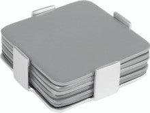 Set of 6 Aluminum Coasters Silver