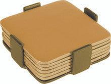 Set of 6 Aluminum Coasters Gold