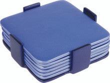 Set of 6 Aluminum Coasters Blue