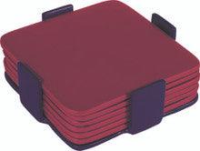 Set of 6 Aluminum Coasters Red
