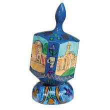 Emanuel Painted Large Dreidel With Stand (Nes Haya PO)