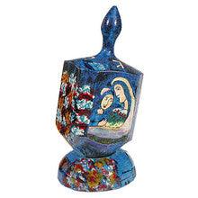 Emanuel Painted Large Dreidel With Stand (Nes Haya PO)