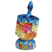 Emanuel Painted Large Dreidel With Stand (Nes Haya PO)