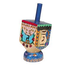 Emanuel Painted Small Dreidel With Stand (Nes Haya PO)