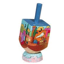 Emanuel Painted Small Dreidel With Stand (Nes Haya PO)