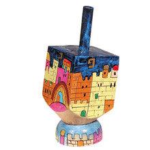 Emanuel Painted Small Dreidel With Stand (Nes Haya PO)