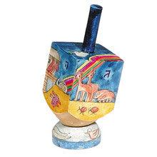 Emanuel Painted Small Dreidel With Stand (Nes Haya PO)