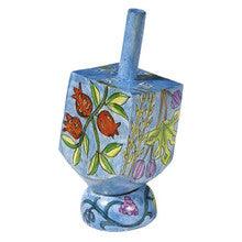 Emanuel Painted Small Dreidel With Stand (Nes Haya PO)