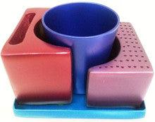 Yair Emanuel Nickel Hammered Havdallah Set Multi Color