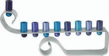 Hanukkah Menorah Curl Anodized Aluminum Blues