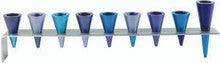 Metal Strip Cone Menorah Blues