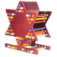 Aluminum Cast Menorah Star of David Red