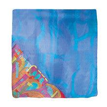 Emanuel Painted Jerusalem Square Silk Scarf Blue 35'x35'