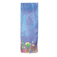 Emanuel Painted Jerusalem Silk Scarf Blue Small 63'x7'