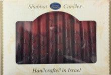 12 Tapered Israeli Safed Shabbat Candles- Red