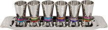 Emanuel Hammered Conical Shaped Liquor Cups Set of 6- Multicolor
