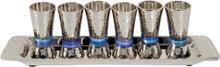 Emanuel Hammered Conical Shaped Liquor Cups Set of 6- Blues