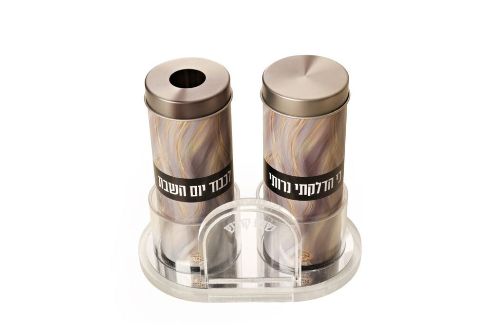Veanveihu Match Holder Set-Aluminum in Lucite Stand