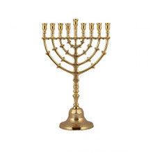 Emanuel Brass Menorah--Leaves 12"