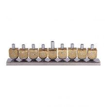 Emanuel Dreidel Menorah w/ Metal Cutout--Silver & Brass