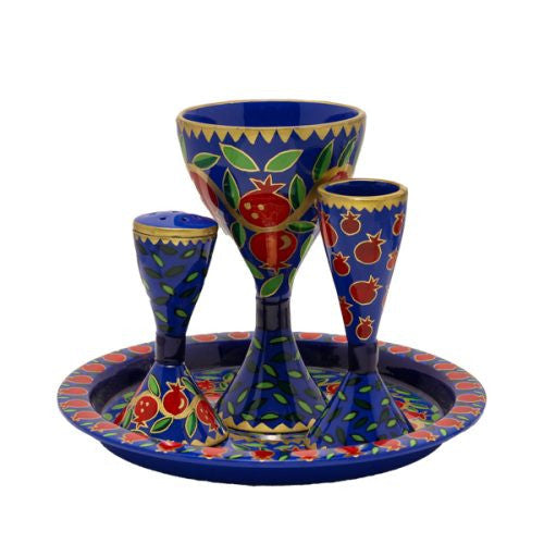 Yair Emanuel Hand Painted Havdalah Set -Pomegranate