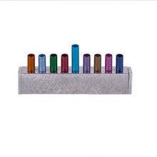 Emanuel Anodized & Hammered Strip Menorah Small--Multicolor