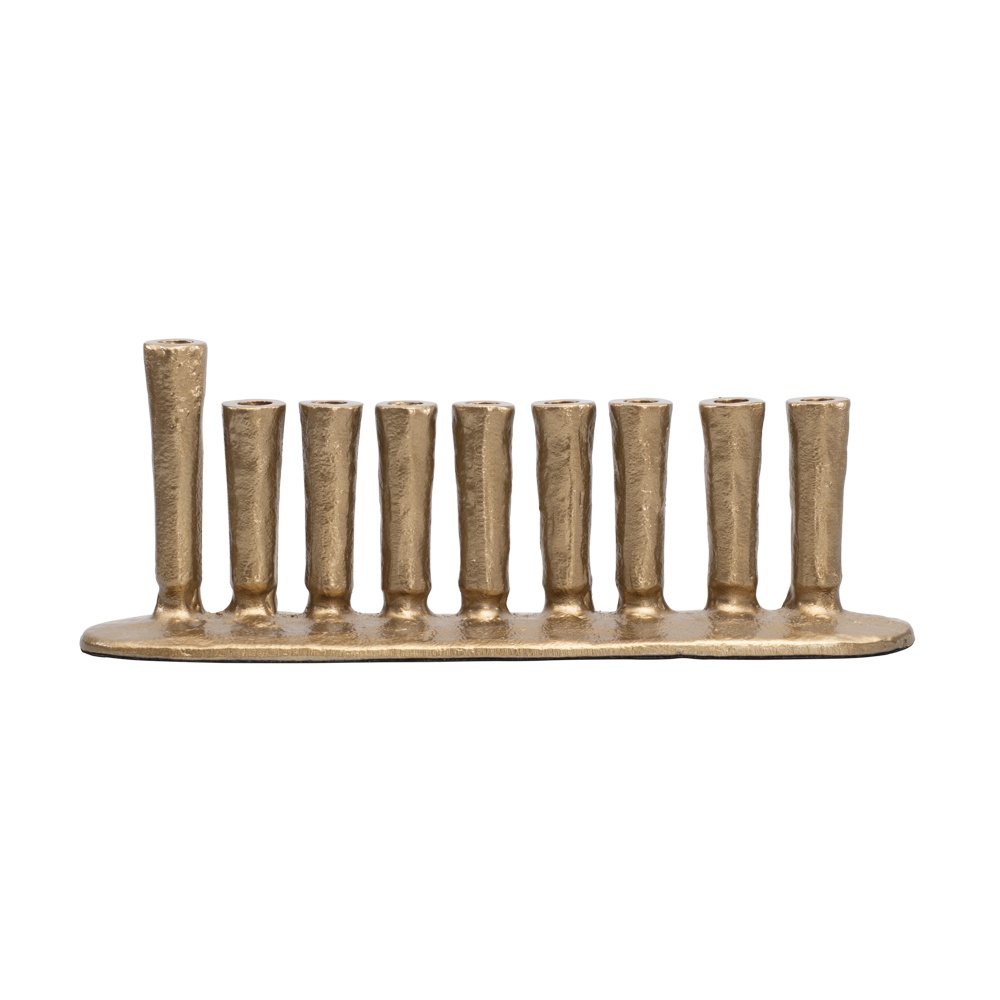 Handmade Metal Menora (Gold)