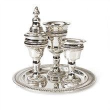 4 pc. Silverplate Havdalla Set- Stripes