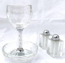 Karshi Crystal Kiddush Cup & Salt Shaker Set with Glass Beads
