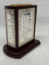 Wood and Nickel Matchbox Holder - Brown