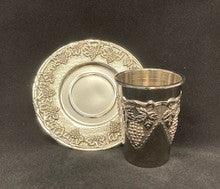 Silver Plate Kiddush Cup W/Plate