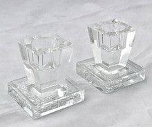 Square Crystal Candle Sticks with Stones