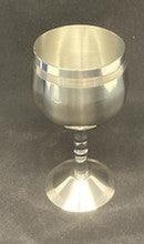 Stainless Steel Kiddush Cup W/Plate - Silver Stripe