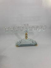 Crystal Menorah w/ Gold Feet-Circle Design 14"x8"h