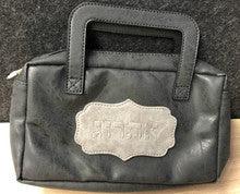 Faux Leather Esrog Pouch w/ Handle-- Black