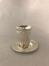 Silver Plated Kiddush Cup-Modern Stripes 4"H