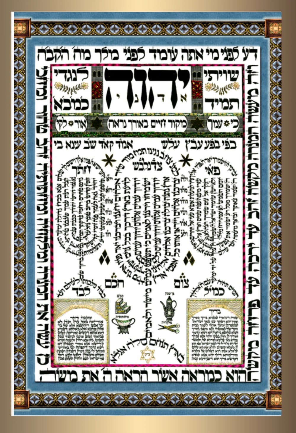 Shevisi Menorah Color 20" x 28" - Frame