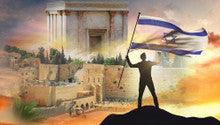 Bais Hamikdash With Isreali Flag- 20" x 40" Frame